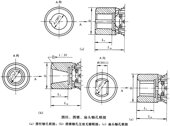 SWZ型十字軸式萬向聯軸器與相配件的聯接（JB/T3242-93）